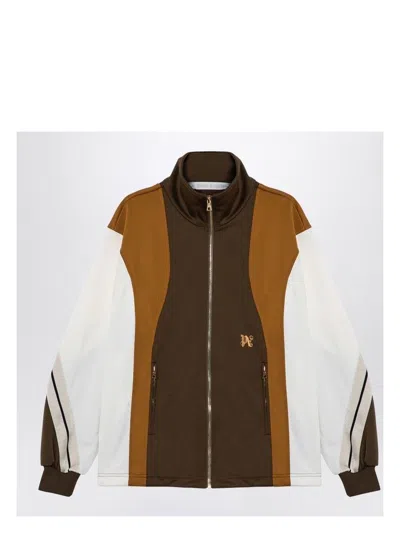 Palm Angels Women's Sweatshirt Over Colour-block Brown/ochre | Size Xs | Pwbd053f24fab001