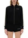 Palm Angels Track Sweatshirt With Contrast Bands In Black