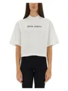 Palm Angels Off-white Classic Logo Baby T-shirt In White