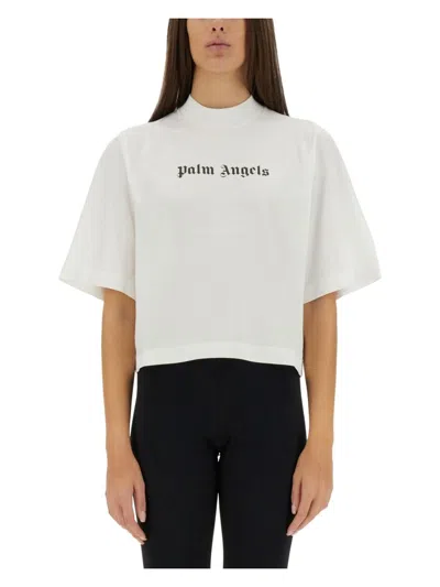 PALM ANGELS WOMEN'S T-SHIRT WITH LOGO