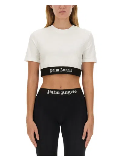 PALM ANGELS WOMEN'S T-SHIRT WITH LOGO