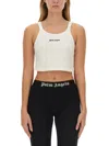 Palm Angels Logo-print Cotton Tank Top In White