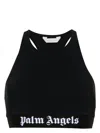 Palm Angels Logo Sport Top Black White In Black