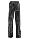 Palm Angels Loose Fit Track Pants With Faux Leather Effect In Black