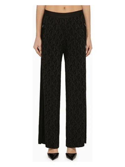 Palm Angels Women's Viscose Trousers With Logo In Black