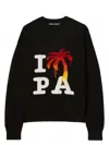 Palm Angels Black Wool Blend Sweater