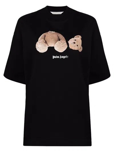 Pre-owned Palm Angels Womens Bear Loose T-shirt In Black/brown
