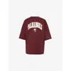 Palm Angels Short Sleeve T-shirt In Burgundy