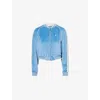 Palm Angels Oval Palm Chenille Track Jacket In Light Blue