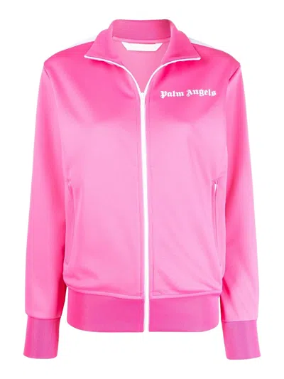 Pre-owned Palm Angels Womens Track Jacket In Fuchsia/white