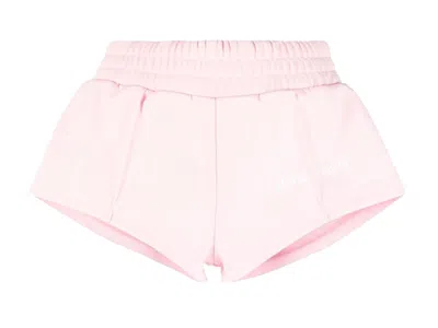 Pre-owned Palm Angels Womens Track Shorts In Almond Blossom/white