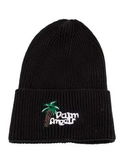Pre-owned Palm Angels Wool Beanie In Black