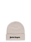 Palm Angels Logo Embroidered Knit Beanie In Neutral
