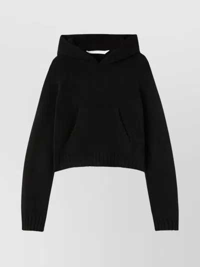 PALM ANGELS WOOL BLEND LOGO HOODIE