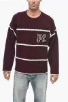 Palm Angels Embroidered-monogram Striped Jumper