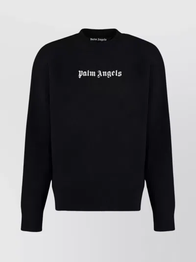Palm Angels Logo-embroidered Jumper In Black