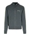 Palm Angels Grey Wool Blend Sweatshirt In Black