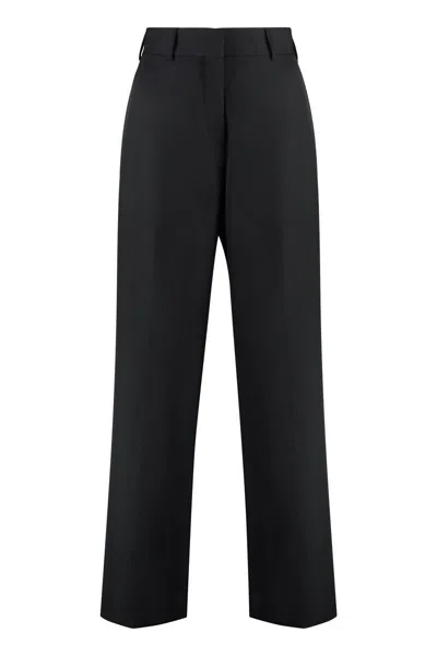 Palm Angels Wool Blend Trousers In Black
