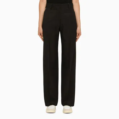 Palm Angels Wool Blend Trousers In Black