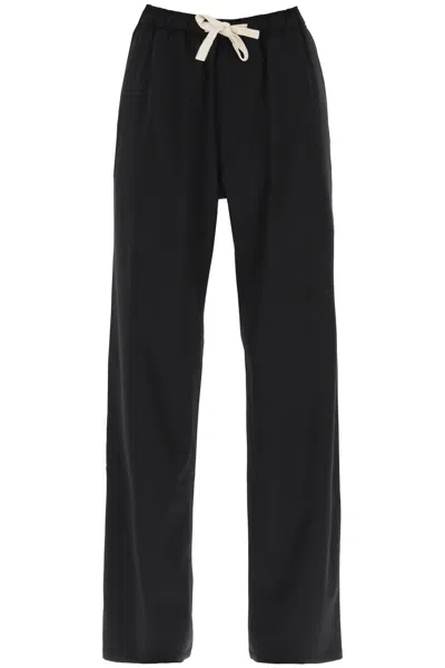 Palm Angels Wool Blend Trousers In Black