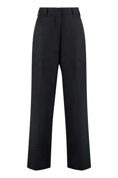 Palm Angels Wool Blend Trousers In Black