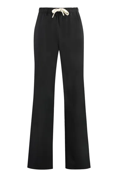 Palm Angels Wool Blend Trousers In Black