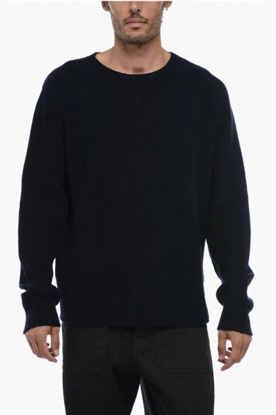 Palm Angels Wool-blended Sweater With Embroidered Logo In Black