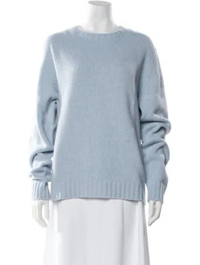 Pre-owned Palm Angels Wool Crew Neck Sweater In Blue