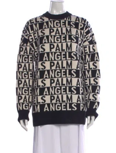 Pre-owned Palm Angels Wool Graphic Print Sweater