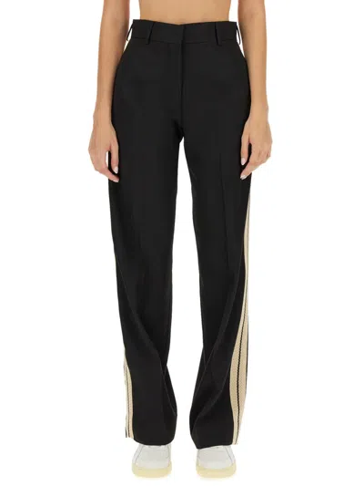 Palm Angels Wool Pants With Knit Band In Black