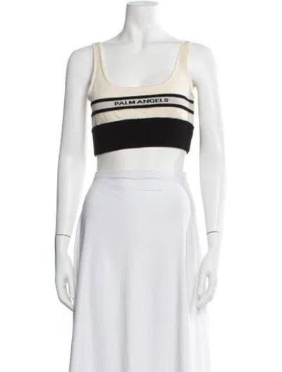 Pre-owned Palm Angels Wool Striped Crop Top In Black