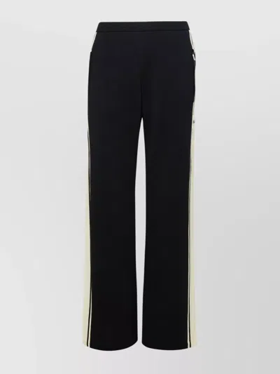 Palm Angels Wool Trousers With Side Stripe Detail In Black