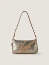 Palm Angels Giorgina Wrinkled Leather Shoulder Bag In Gold