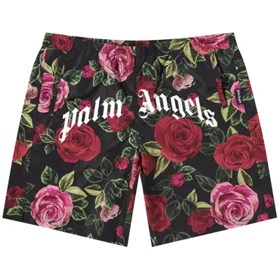 Pre-owned Palm Angels X End Allover Rose Swim Shorts 'red' | Men's Size S