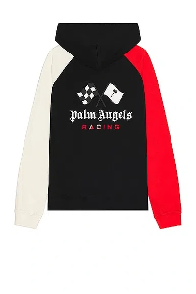 Palm Angels X Formula 1 Racing Hoodie In Black  White  & Red