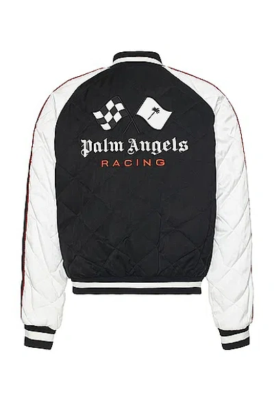 Palm Angels X Formula 1 Racing Souvenir Jacket In Black  White  & Red