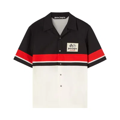 Pre-owned Palm Angels X Haas Moneygram Racing Bowling Shirt 'black/white/red' | Multi-color | Men's Size 48