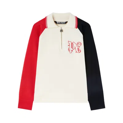 Pre-owned Palm Angels X Haas Moneygram Racing Long-sleeve Polo Shirt 'white/red/black' | Multi-color | Men's S
