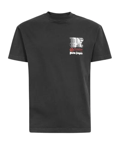 Palm Angels X Haas Racing-printed Crewneck T-shirt In Black