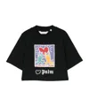 Palm Angels X Keith Haring Cropped-t-shirt Mit Print In Black