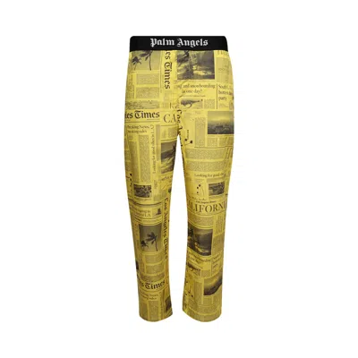 Pre-owned Palm Angels X La Times News Pants 'yellow / Black' | Men's Size 54