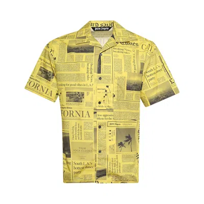 Pre-owned Palm Angels X La Times News Shirts 'yellow / Black' | Men's Size 48