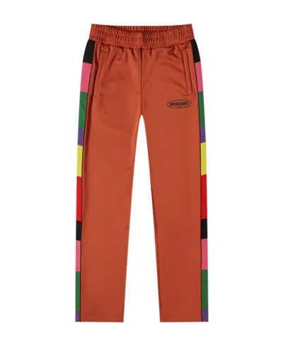 Palm Angels X Missoni Colour Block Stripe Track Pants In Brown