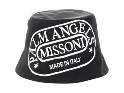 Pre-owned Palm Angels X Missoni Heritage Bucket Hat In Black