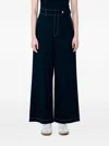 Palm Angels X Moncler Contrast-topstitching Trousers In Black