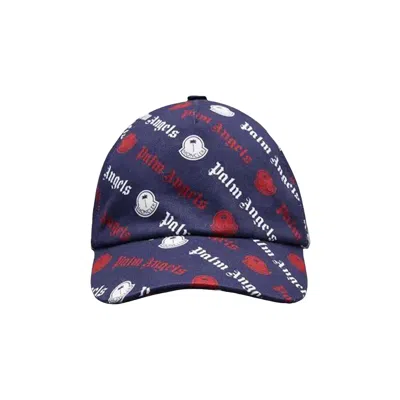 Pre-owned Palm Angels X Moncler Logo Print Baseball Cap 'blue/black/white' | Men's Size Onesize