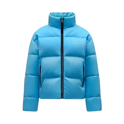 Pre-owned Palm Angels X Moncler Rodman Short Down Jacket 'light Blue White' | Men's Size 1