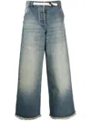 Palm Angels X Moncler X Palm Angels Raw-edge Jeans In Blau
