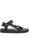 Palm Angels Depa Logo Print Sandals In 黑色
