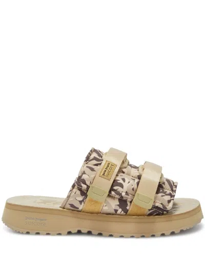 PALM ANGELS X SUICOKE MOTO-P TOUCH-STRAP SLIDES